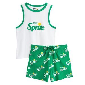 Sprite Womens/Ladies Enjoy Short-Sleeved Short Pyjama Set / Green/White